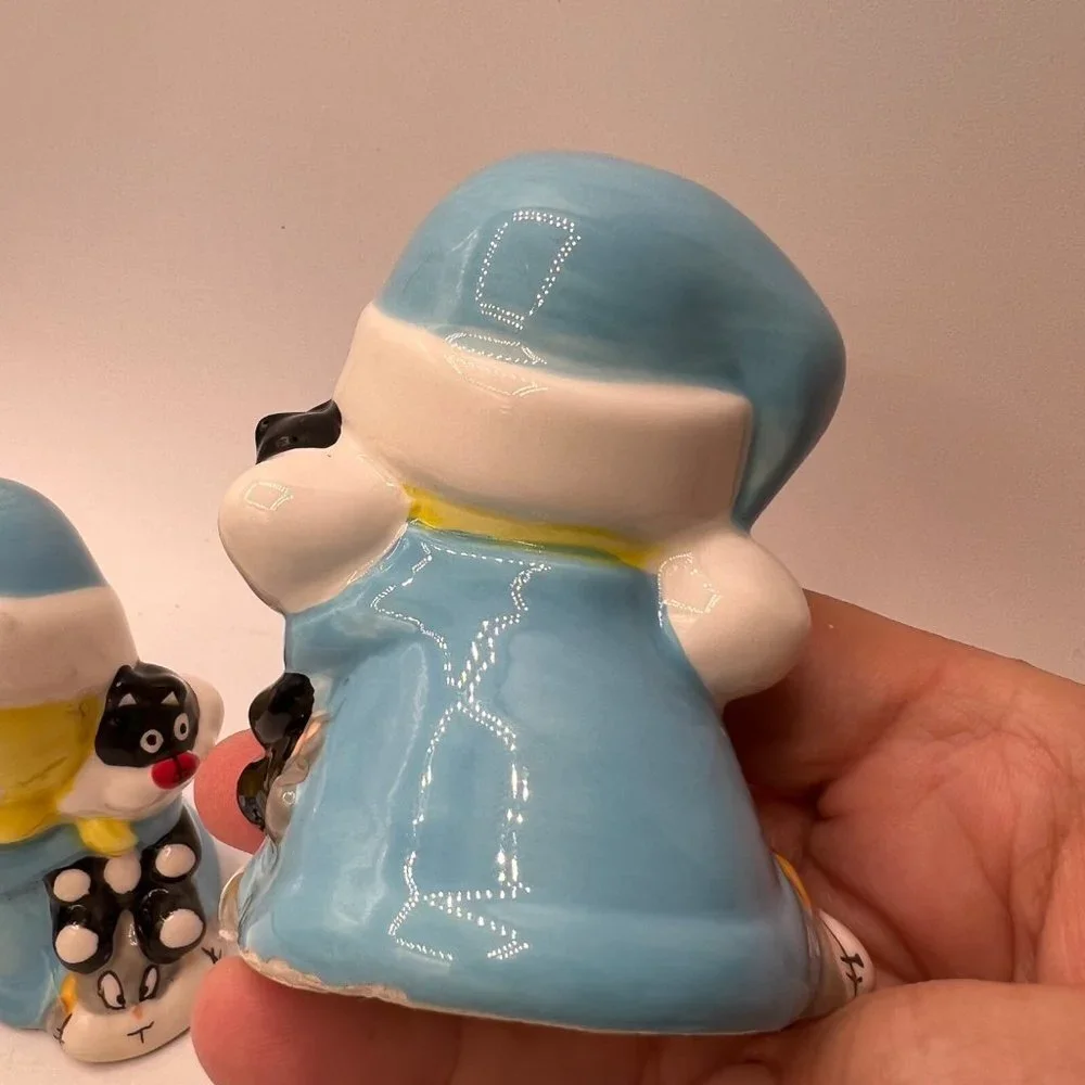Vintage Tweety Bird Salt And Pepper Shakers Looney Tunes Blue Yellow